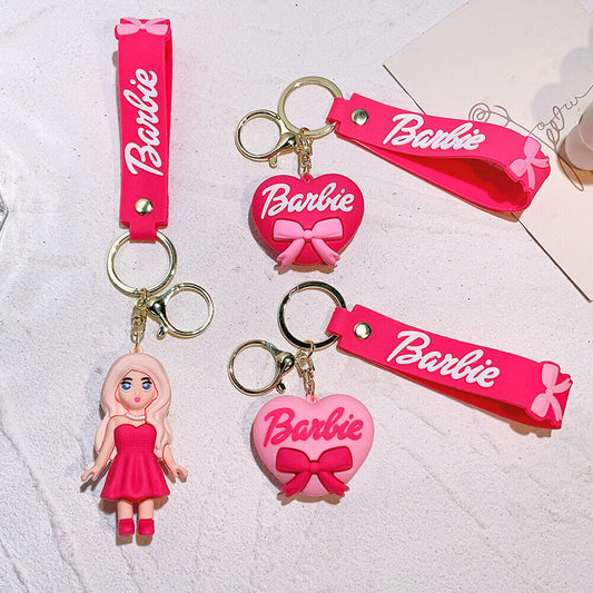 Barbie Girl Silicone Pendant Keychain for Girls