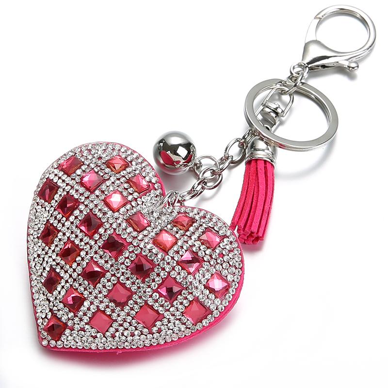 Rhinestone Heart Shaped Keychain ( Assorted Colors)