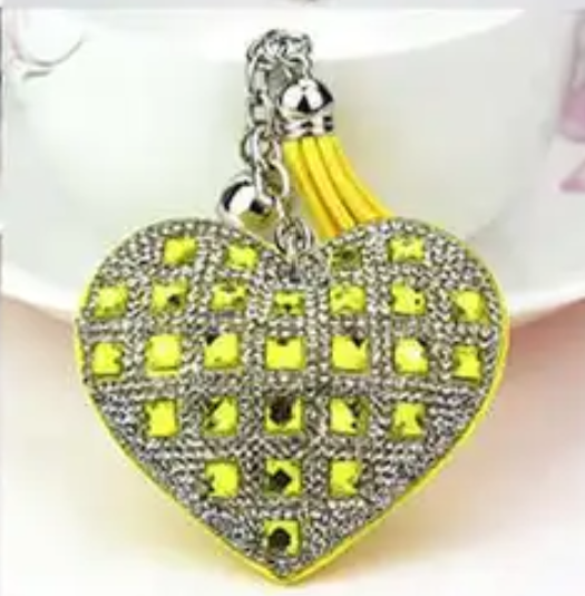 Rhinestone Heart Shaped Keychain ( Assorted Colors)